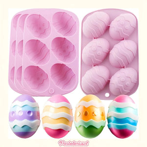 Moldes De Silicona Para Huevos De Pascua 6cav Huevos Grandes Para Rellenar Molde De Silicona En Forma De Huevo De Pascua... Multicolor