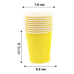 Pack De 10 Vasos Desechables Vasos Cumpleaños Vaso De 250ml Color Amarillo