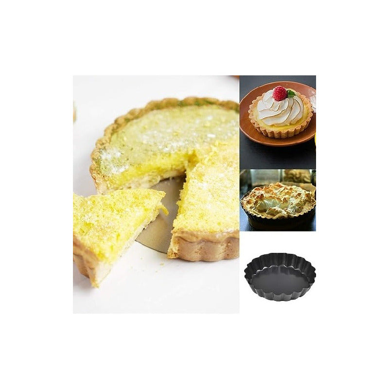 Pack X6 Moldes Tartaleta Desmontable Tarta Individual 8,5cm Gris Oscuro