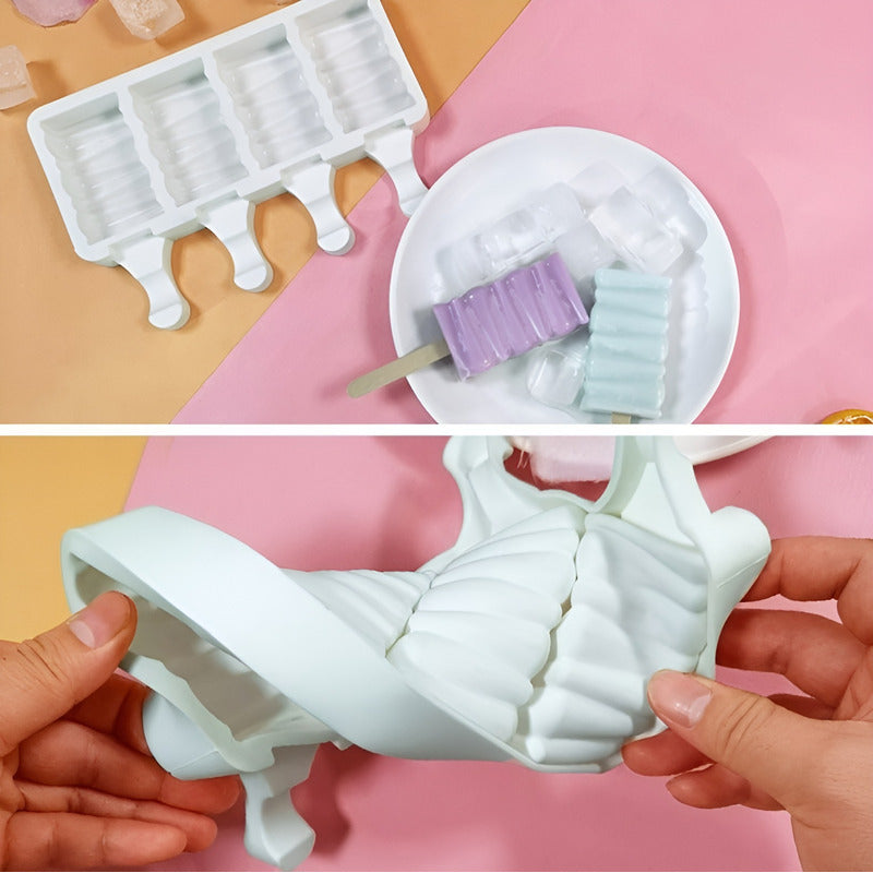 Pack X2 Moldes De Silicona Para Helados Molde Helado Pale419 Blanco