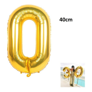 Globo De Numero 0 Globo Decoracion Cumpleaños Globo De 40cm Dorado