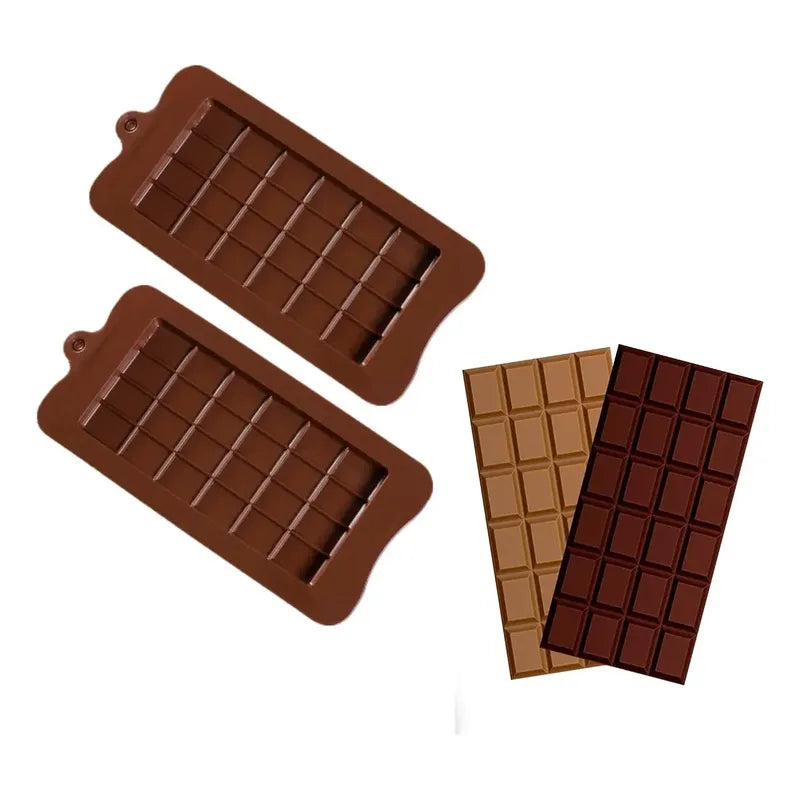 Pack 2 Moldes De Chocolate Molde Barra De Chocolate Silicona Bordó