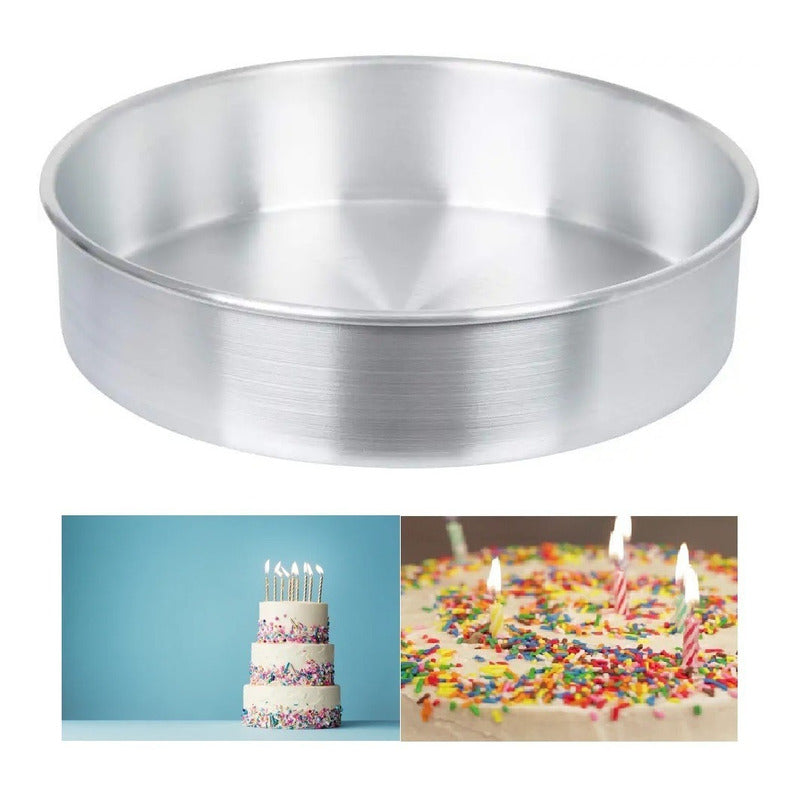 Moldes De Aluminio Para Tortas Molde Queque Molde Torta 32cm Gris Fijo 32cmx8cm