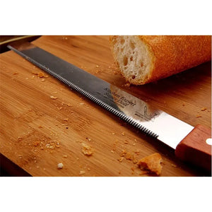 Cuchillo De Sierra Pasteleriuscl Para Pan Y Tortas De Acero Inoxidable Con Mango De Madera Gris Marron