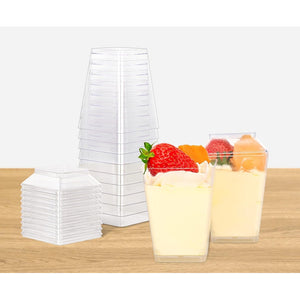 40 Vasos Para Postres Set De Vasos Shot Postres C/tapa 220ml