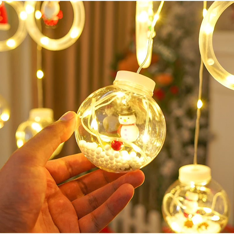 Luces Esferas Navideñas Luces Navidad Cascada Aros Bolas 3m Blanco