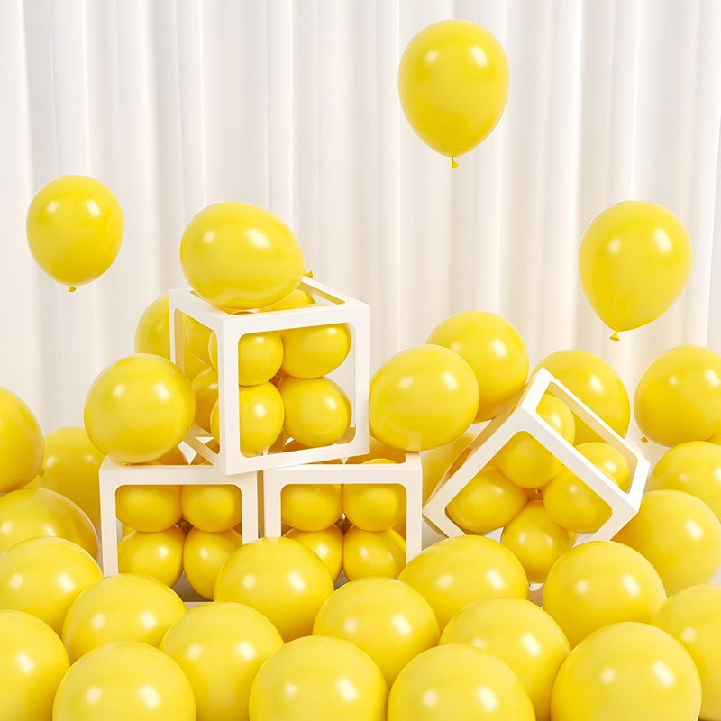 Set X50 Globos Cotillon Fiesta Globos De Cumpleaños 25cm Amarillo Globos De Cumpleaños