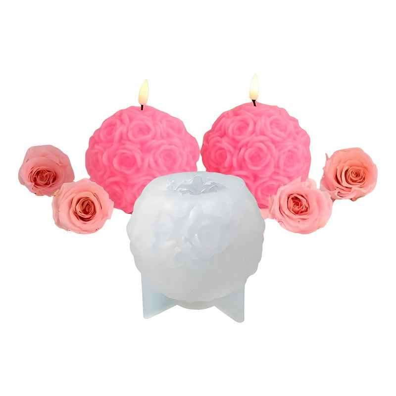 Set 2 Moldes Silicona Moldes Jabones Molde Velas Rosas 3d