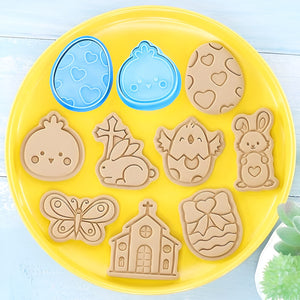 Set X4 Moldes Galleta Pascua Cortadores Galletas Cortador