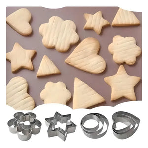 Molde De Galletas Século Acero Inoxidable Flor Corazón Círculo Estrella
