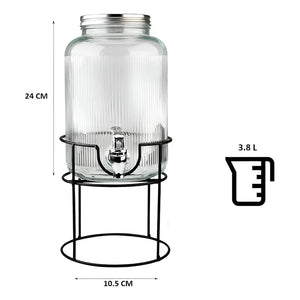 Dispensador De Jugos Acanalado Con Atril Dispensadores 3.8l Transparentes