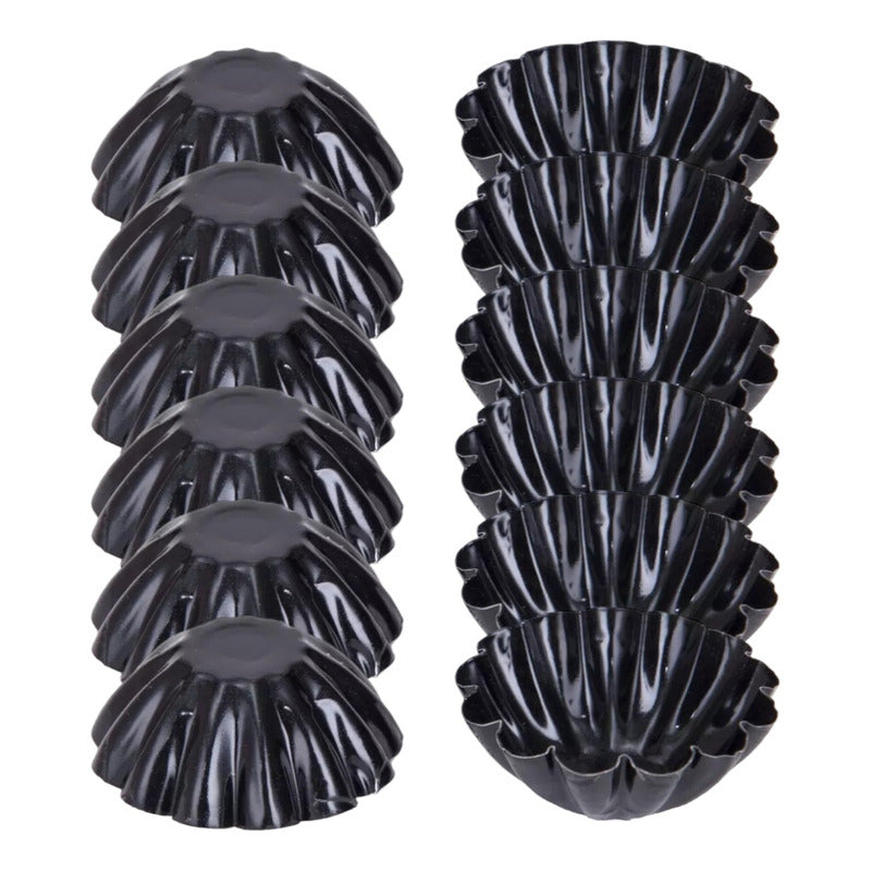 Pack X12 Molde Mini Tartaleta Tarta Moldes Reposteria 4,5cm - Gris Oscuro