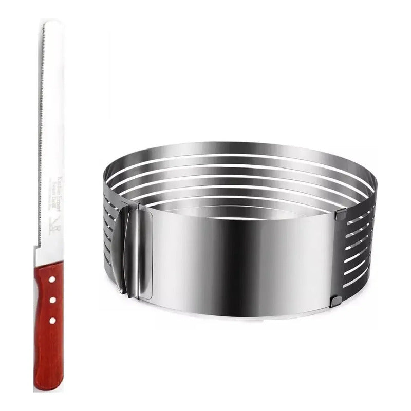 Cortador De Bizcocho Cortador De Torta 30cm + 1 Cuchillo Gris Claro