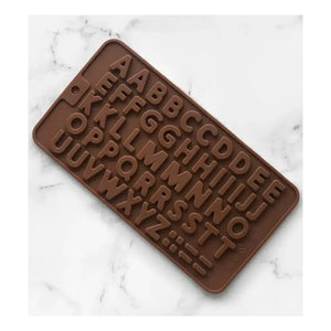 2x Molde De Letras Moldes Para Chocolates Insumos Reposteria Moldes Chocolate Moldes De Silicona Molde Doble Abecedario... Marrón Claro