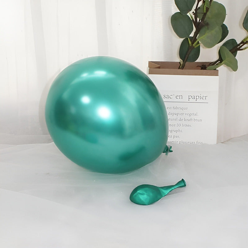 25 Set De Cumpleaños Globos Cromados Globos Cumpleaños 25cm Verde Oscuro Redondo