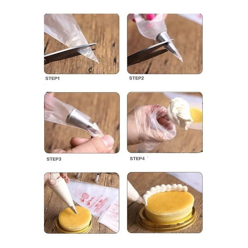 Pack X100 Mangas Pasteleras Desechables Manga Desechable L Transparente