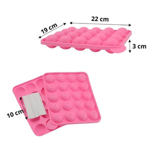 Moldes Silicona Queque Moldes Reposteria Cake Pops 20cav Rosa / Molde Cake Pop 20 Cav