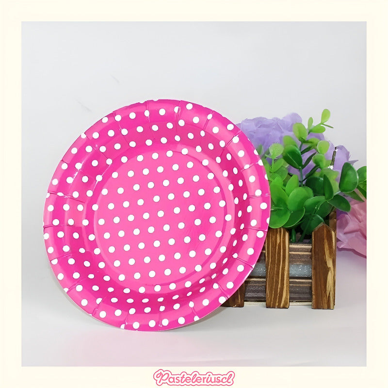 10 Platos Desechables Platos Cumpleaños Platos De Papel 18cm Fucsia