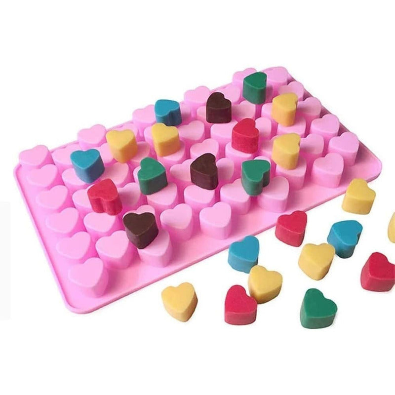 Molde Silicona Moldes Silicona Reposteria Gomita 55 Corazon Rosa