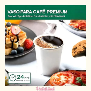 100 Vasos Polipapel Vasos Para Cafe C/tapa+manga 296ml/ 10oz Vasos Para Cafe Desechable Con Tapa Kraft Vaso Desechable... Blanco / Vaso 10oz