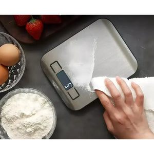 Balanza Pesa Digital Cocina Gramera Acero Inoxidable 10 Kilo Capacidad Máxima 5000 G Color Plateado 10kg 5 Kg