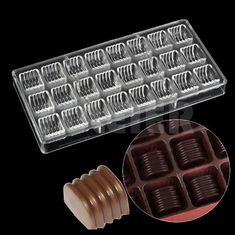 Molde Chocolate Acrilico Molde De Chocolate Molde Lineal Molde De Policarbonato Para Bombones Agujeros Para Hacer... Transparente