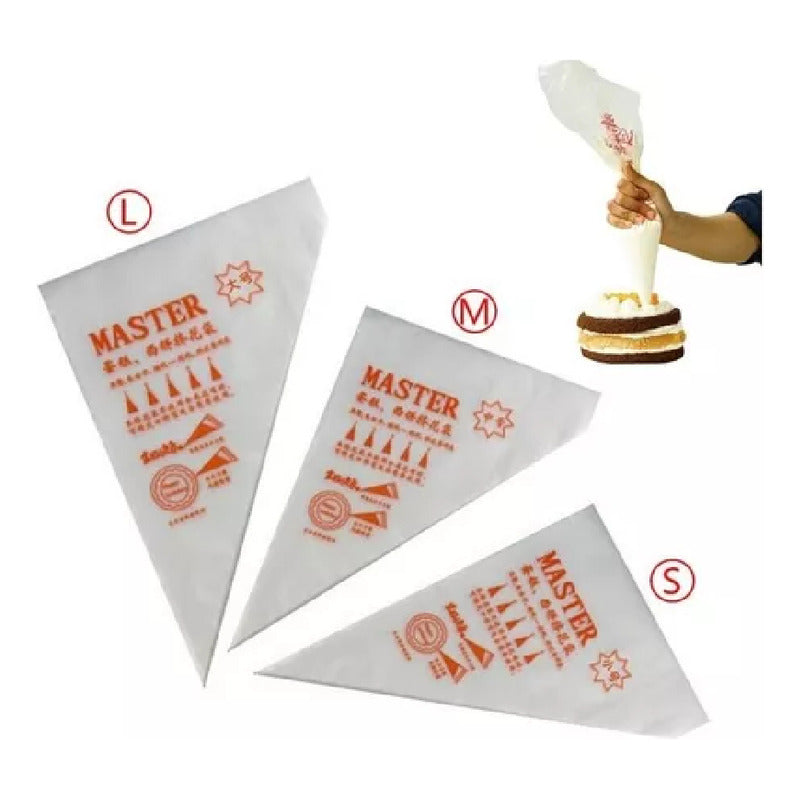 Pack300 Mangas Desechables Pasteleras Manga Desechable S,m,l Transparente