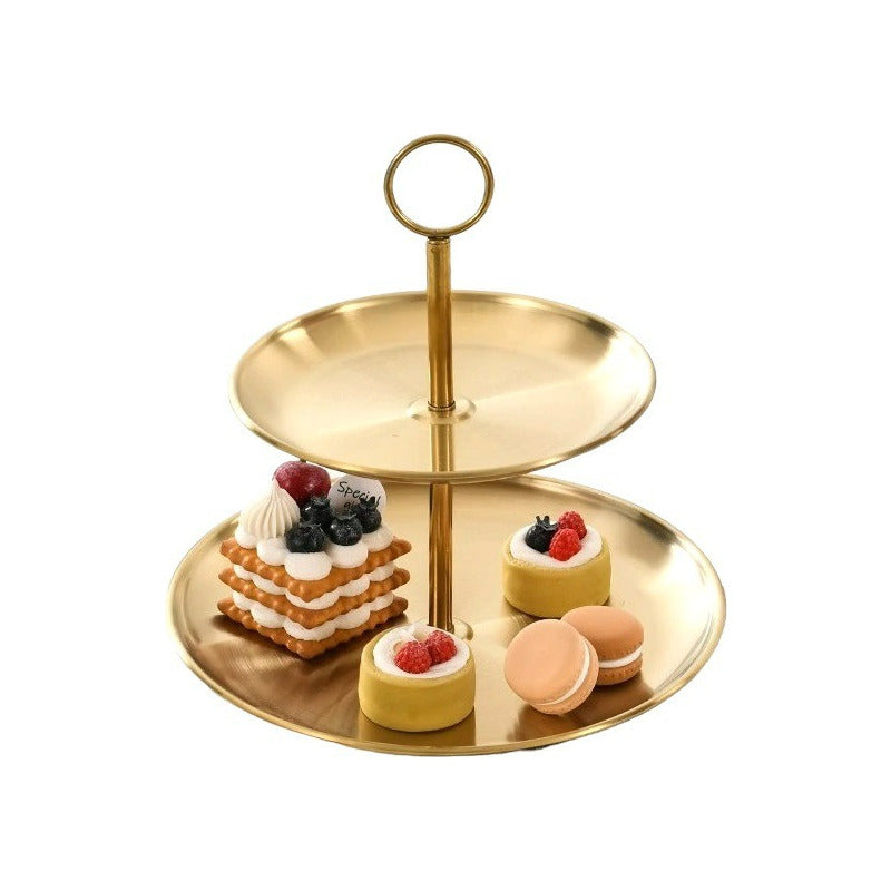 Porta Cupcake Porta Torta Exhibidor Candy Bar Soporte 2nivel Dorado