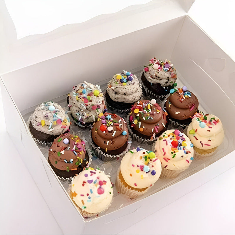 100 Capsulas Para Hornear 5cm + Molde Muffin Mini 24 Cupcake Multicolor