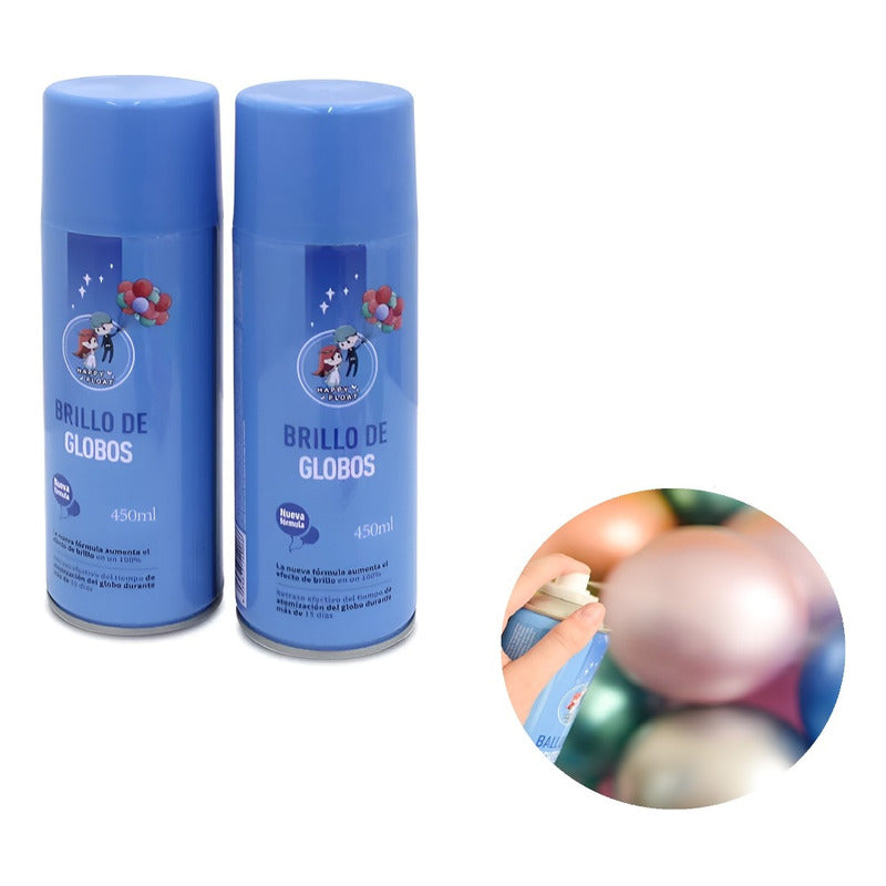 X2 Abrillantador Globos Abrillantador Brillo De Globos 450ml Transparente