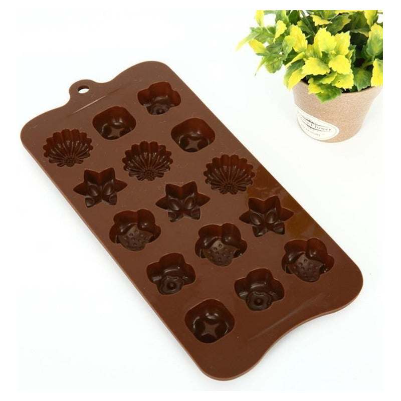 X3 Moldes De Chocolate Moldes Chocolate Silicona 5 Flores N1 - Marrón 607