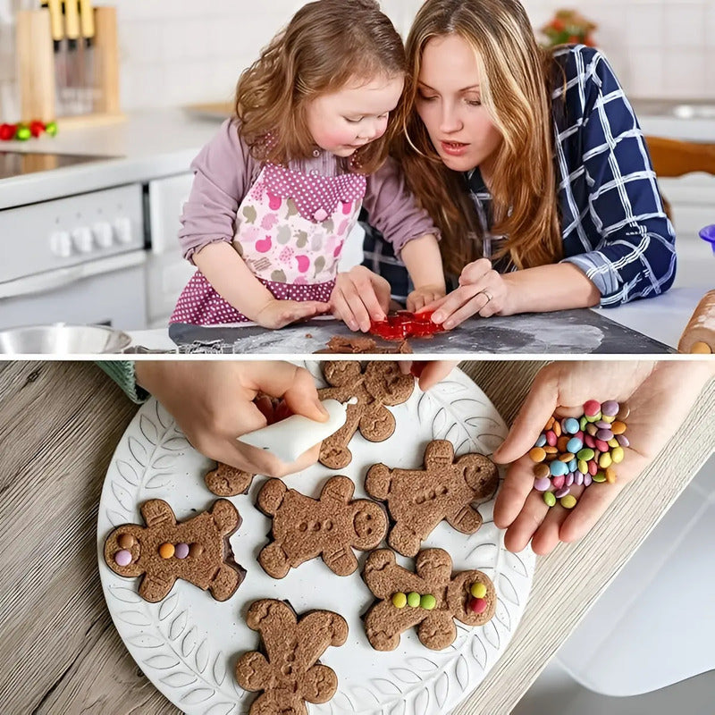 Cortadores De Galletas De Jengibre De Acero Para Navidad  Pack De 5 Unidades