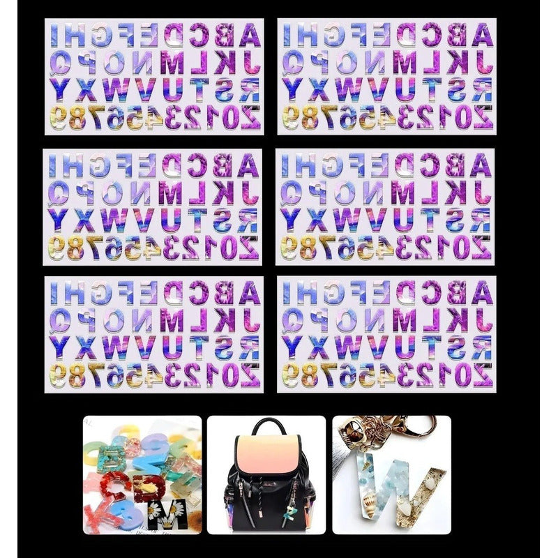 X6 Molde De Silicona Letras Moldes Silicona Resina 36cavid Blanco