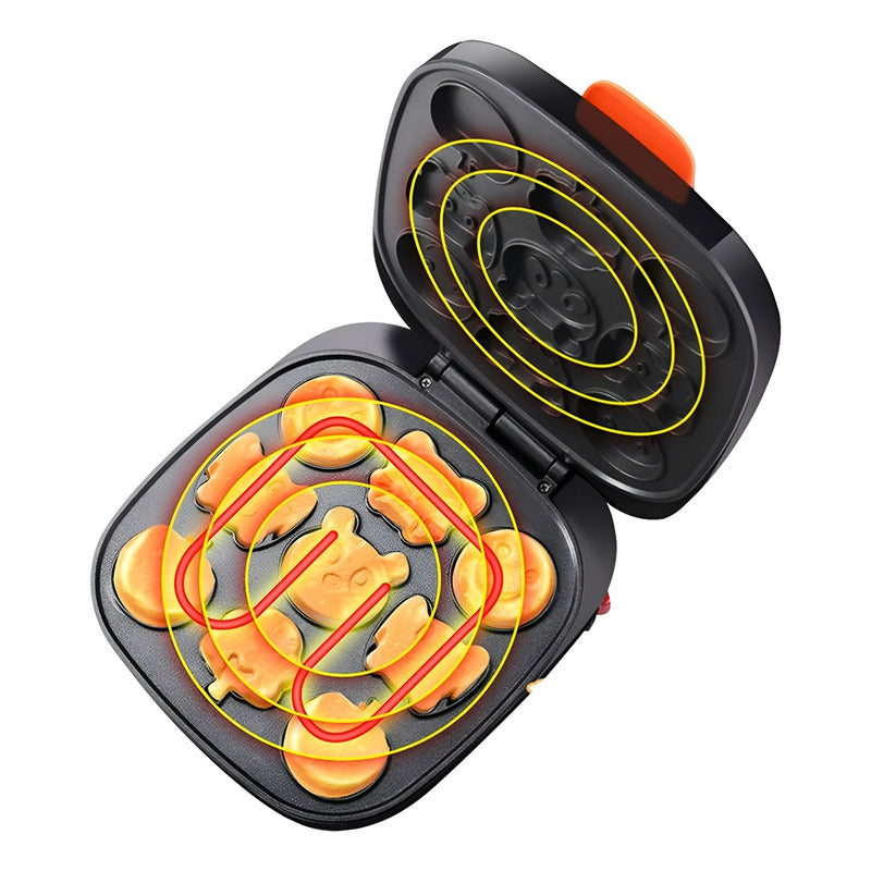 Wafleras Maquina Para Waffles Mini Wafles Cartoon 9cav Rojo / Wafleras Cartoon 9 Figuras