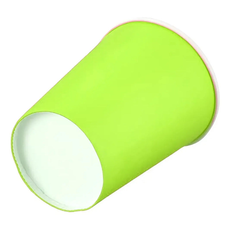 Pack X10 Vasos Desechables Vasos De Cumpleaños Verde 250ml Verde Manzana 1651