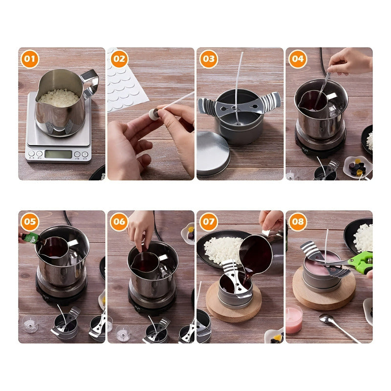 Kit Para Hacer Velas Insumos Velas Moldes Para Velas 153 Pzs - - Kit Velas / Parafina Para Velas