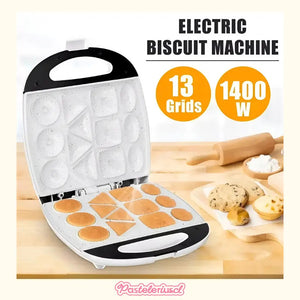 Maquina Para Hacer Galletas Maquina Manuales 13 Moldes 1400w Plancha Para Hornear Máquina Eléctrica Para Hacer Galletas... Blanco
