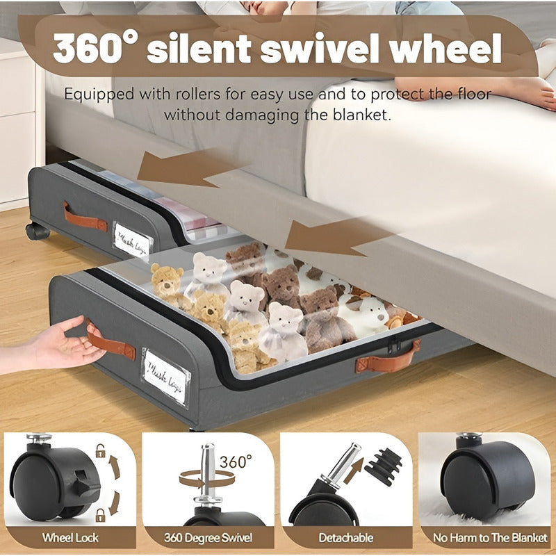 Caja Organizadora Grande Cajas Almacenamiento Cajones 80cm Gris Oscuro Caja Organizadora Grande Con Ruedas