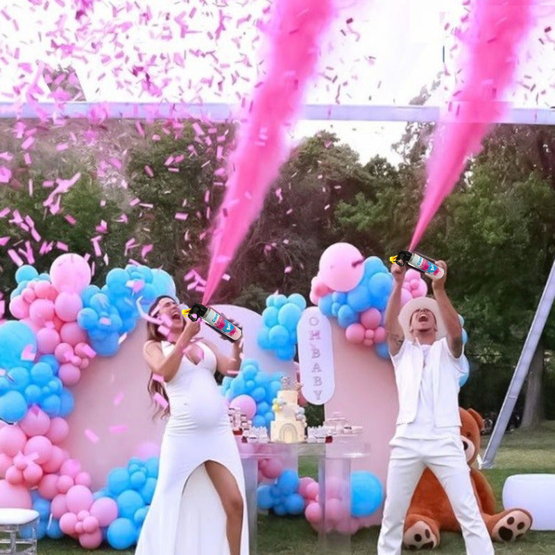 Packx2 Extintor Humo Revelacion De Genero Cañon Spray Color  Ros-151041