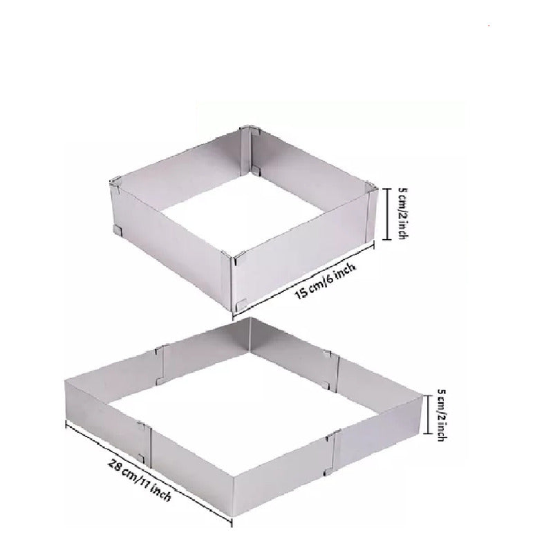 Molde De Torta Moldes Para Tartas Cuadrado Ajustable Queque Molde Cuadrado Ajustable Para Tartas Y Queque Pasteleriacl