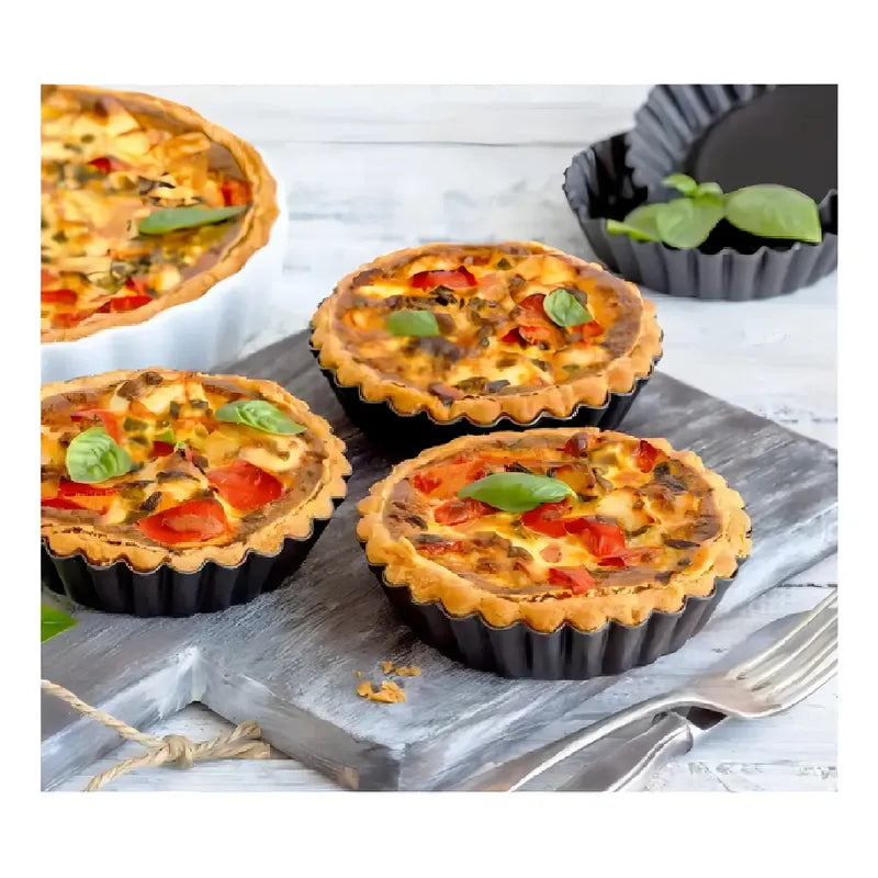 Pack X6 Moldes Tartaleta Desmontable 8,5cm Desmontable Moldes De Pies Molde Kuchen Desmontable Tarta Kuchen Queque Molde... Gris Oscuro