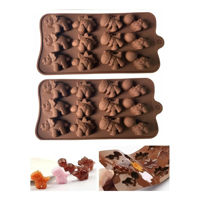 2 Moldes De Chocolate De Dinosaurio Moldes De Chocolate Moldes Chocolate Silicona Molde De Silicona Molde De Chocolate... Marrón