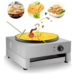Maquina Para Panqueques Panquequera Electrica Crepera 3000w Color Plateado