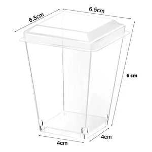 20 Vasos Para Postres Set De Vasos Shot Postres Con Tapa Vasos Para Postres Con Tapa Vasos Plasticos Reutilizables Vasos... Transparente
