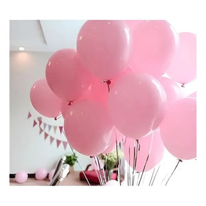 Pack 50 Set De Cumpleaños Globos Cumpleaños Globo Metalizado Rosado 25 Cm