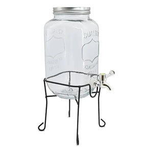 Dispensador De Jugo Con Atril Dispensadores Bebidas Tarro 4l Transparente
