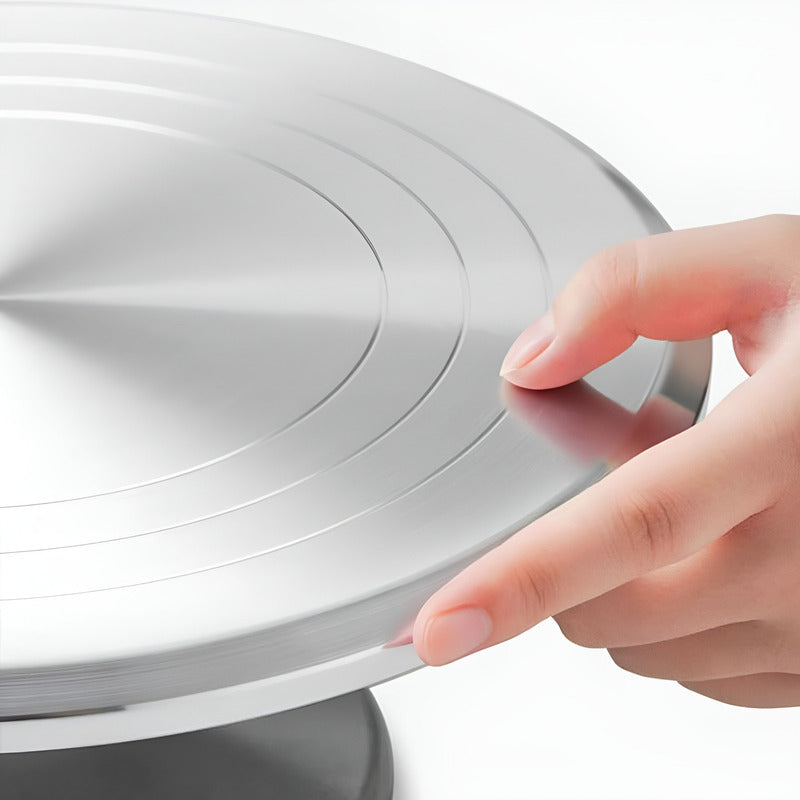 Base Torta Base Giratoria Torta Base De Torta Circular 25cm Plateado