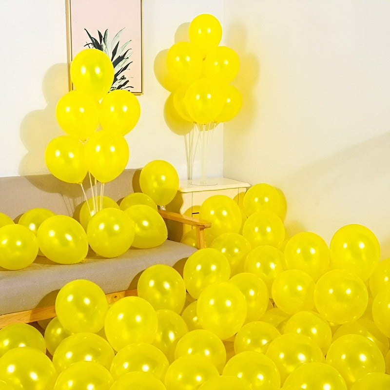 Pack X50 Globos Cumpleaños Decoracion Globos Cotillon Fiesta Amarillo Globos De Cumpleaños