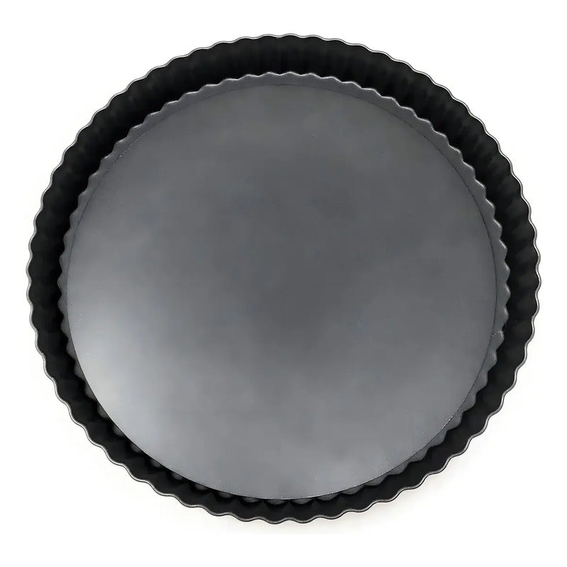 Molde Desmontable Moldes Desmontables Moldes Reposteria 28cm Borde Acanalado Parte Inferior Extraíble Revestimiento Resistente Para Hornear Quiche Perfectos Para Tartas De Frutas Pasteleriuscl Gris