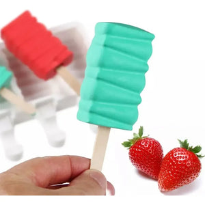 X2 Moldes De Silicona Para Helados Molde Paletas Helado 446 Juego De Moldes Grandes Para Paletas De Silicona Molde De... Blanco
